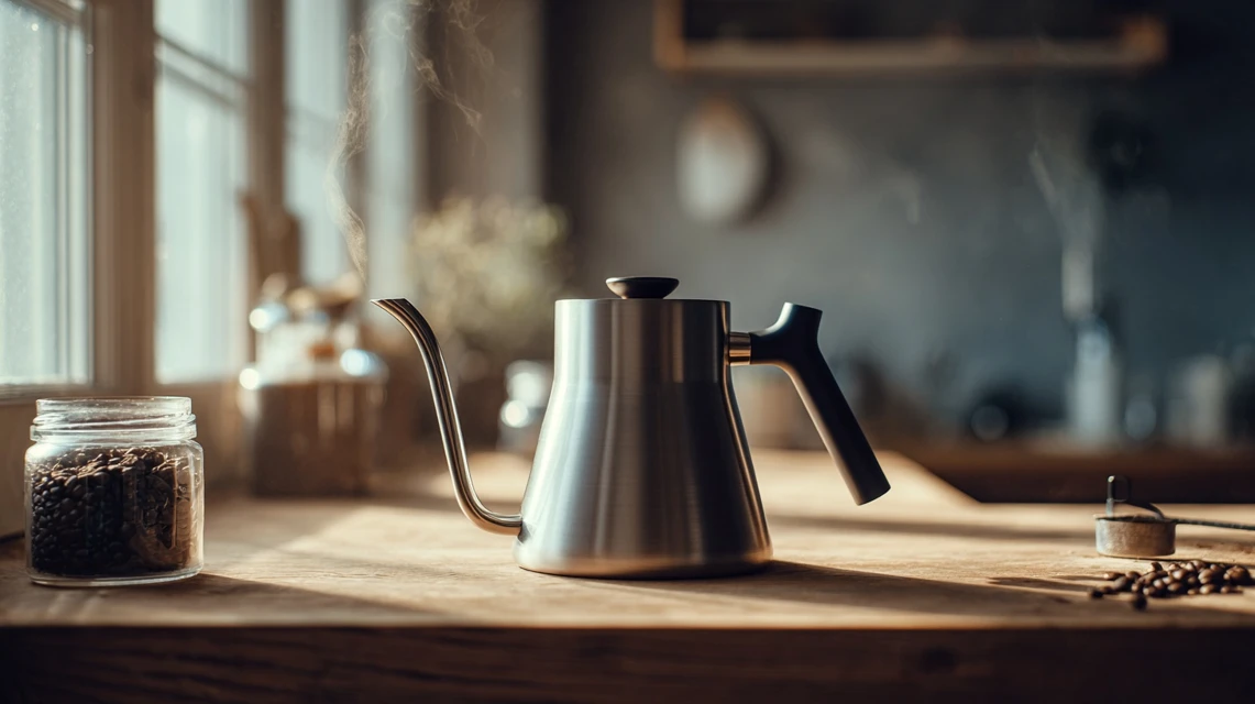 グースネックケトルとコーヒー器具